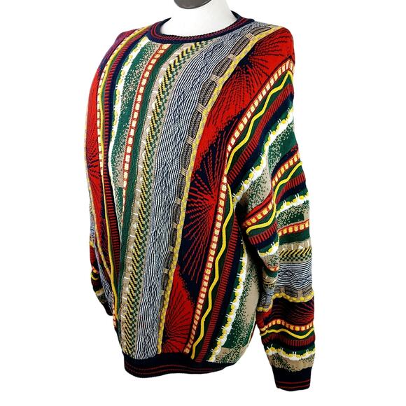 Cotton Traders VTG SZ XL Colorful 3D Print Sweater 100% Cotton - Picture 3 of 7